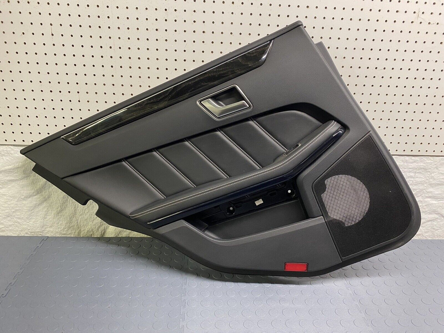 14-16 Mercedes W212 E63 AMG Rear Left Side Interior Door Panel Ash Black Wood