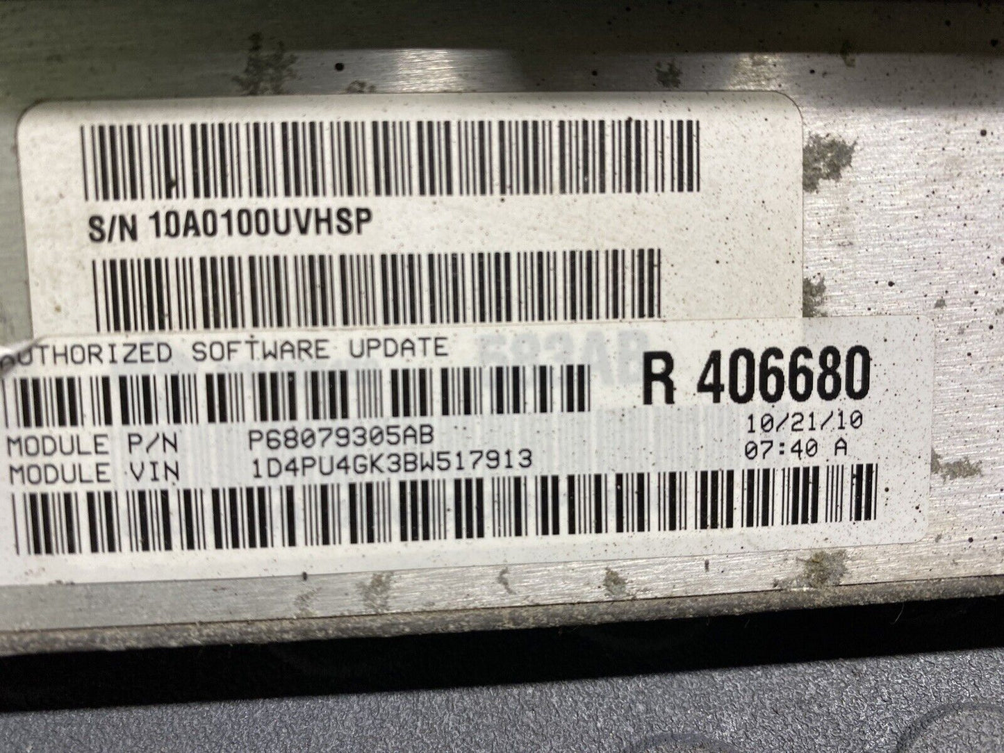 2011 Dodge Nitro 3.7L Engine Computer P68079305AB ECU Control Module ECM PCM