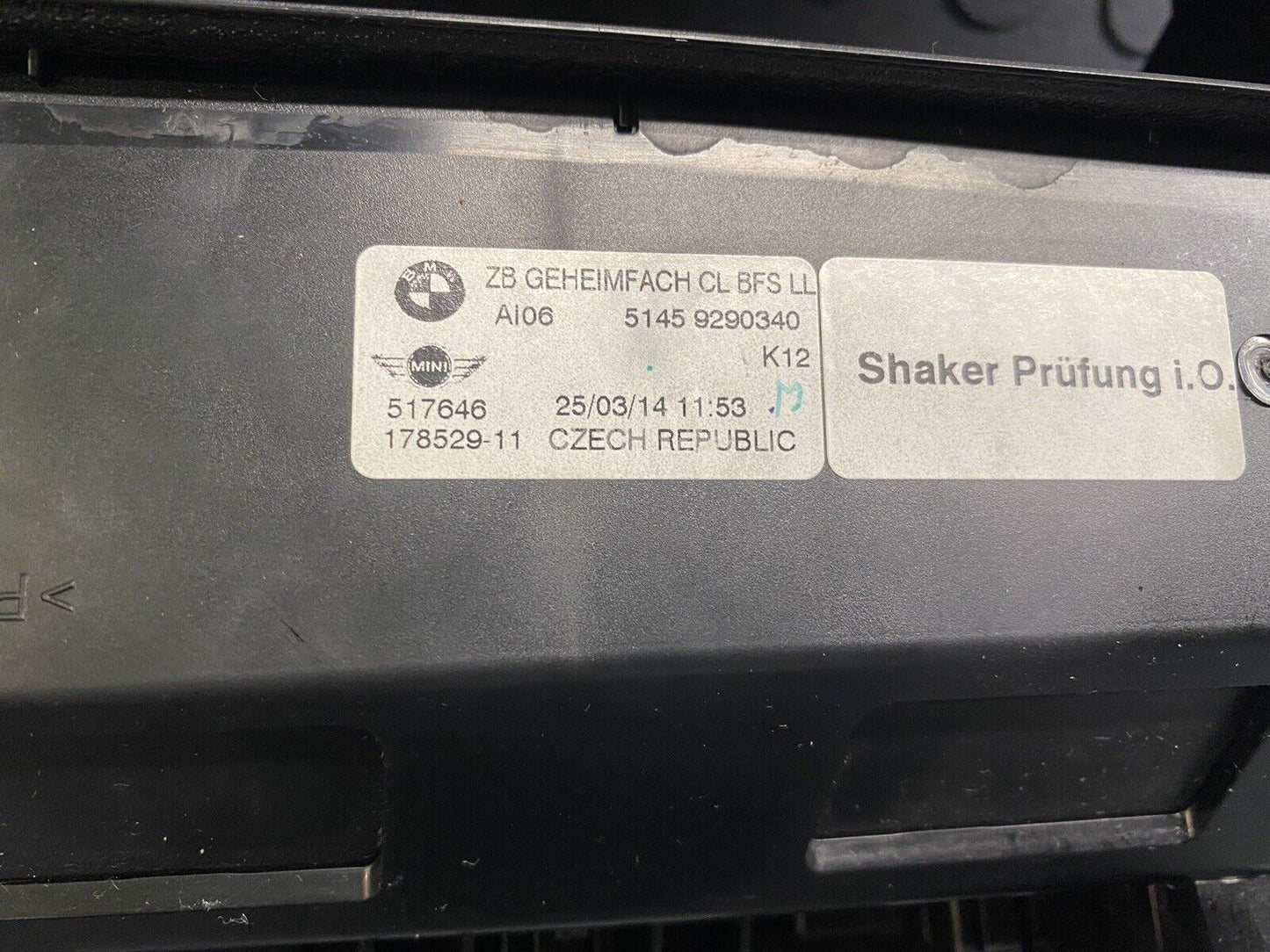 2014-2022 MINI COOPER F55 F56 HIDDEN SECRET COMPARTMENT GLOVE BOX RIGHT SIDE