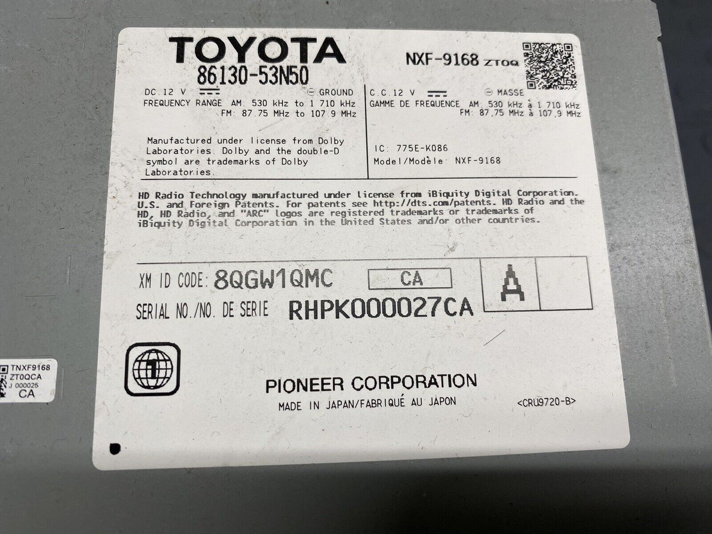 2020 LEXUS IS350 IS300 F Sport AUDIO RECEIVER PLAYER RADIO CD MODULE OEM P11763