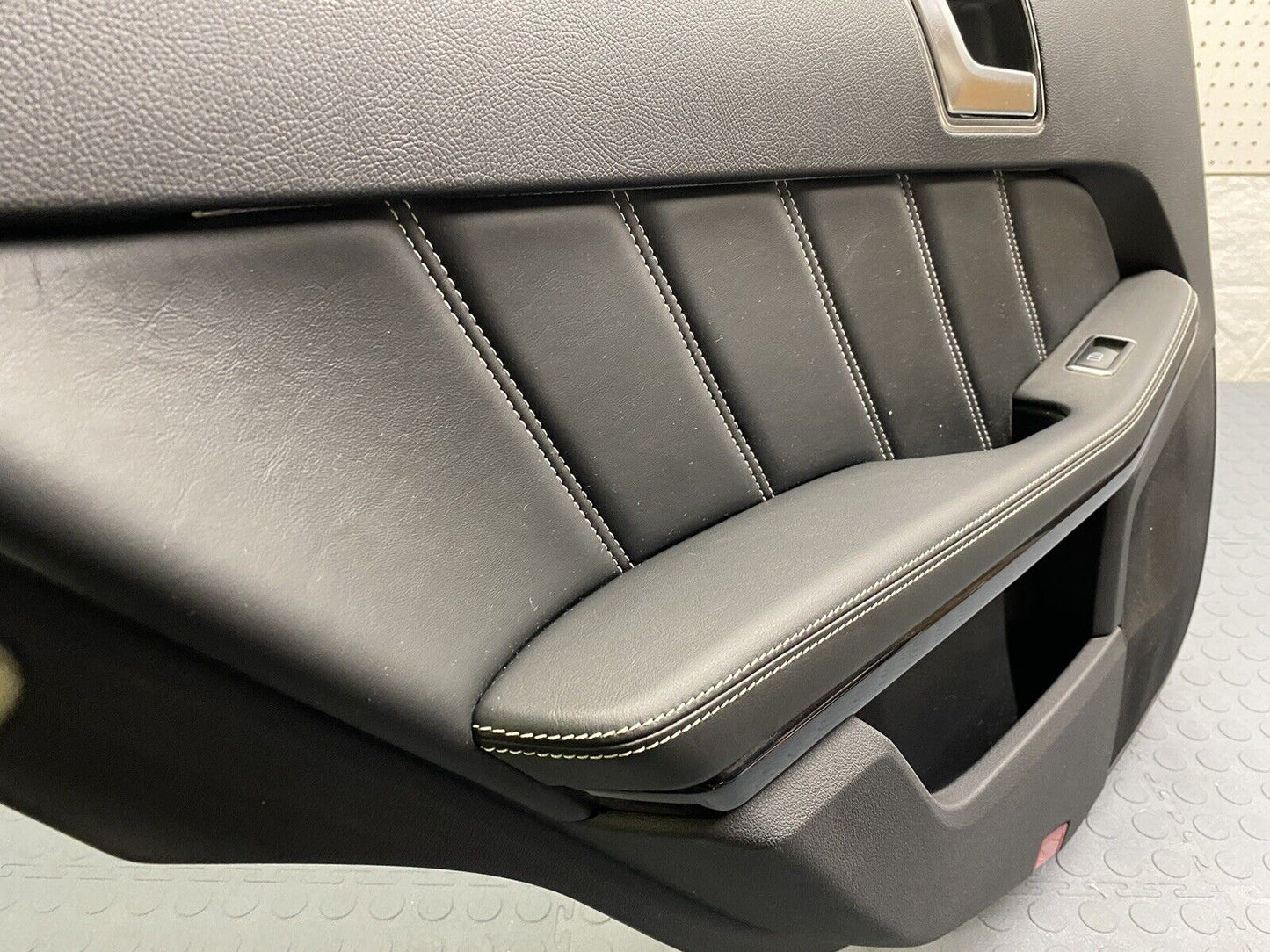 14-16 Mercedes W212 E63 AMG Rear Left Side Interior Door Panel Ash Black Wood