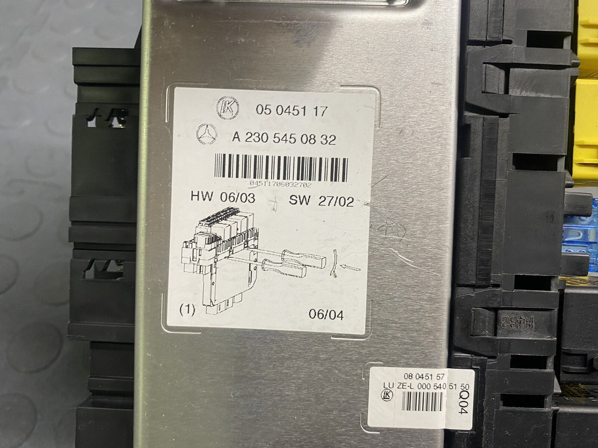03-12 Mercedes R230 SL550 SL55 AMG Front Left SAM Fuse Box Control Module OEM