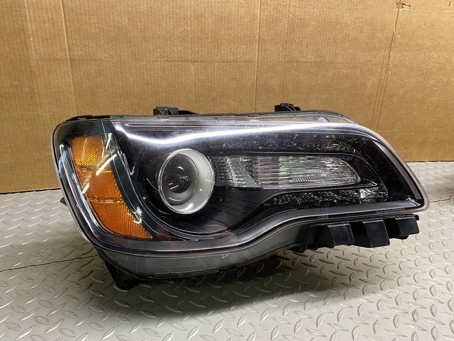 2012-2014 Chrysler 300 Headlight Passenger Side Halogen Black Bezel GENUINE OEM