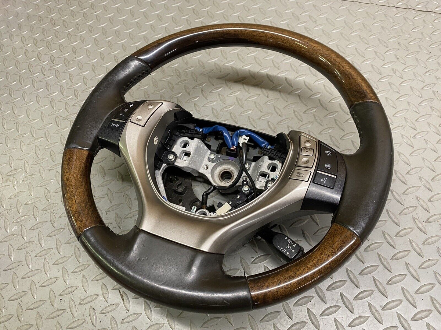 2013 2014 2015 LEXUS RX350 Steering Wheel Brown Leather Wood W/ Controls