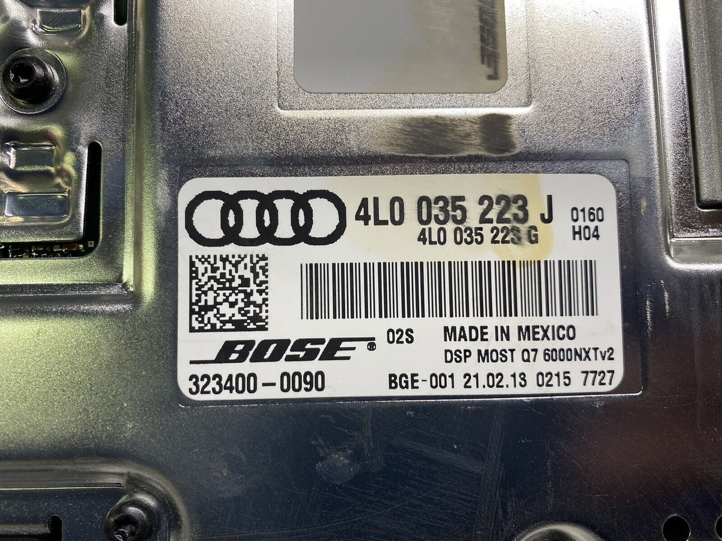 2012-15 AUDI Q7 BOSE AUDIO AMPLIFIER OEM # 4L0 035 223 J