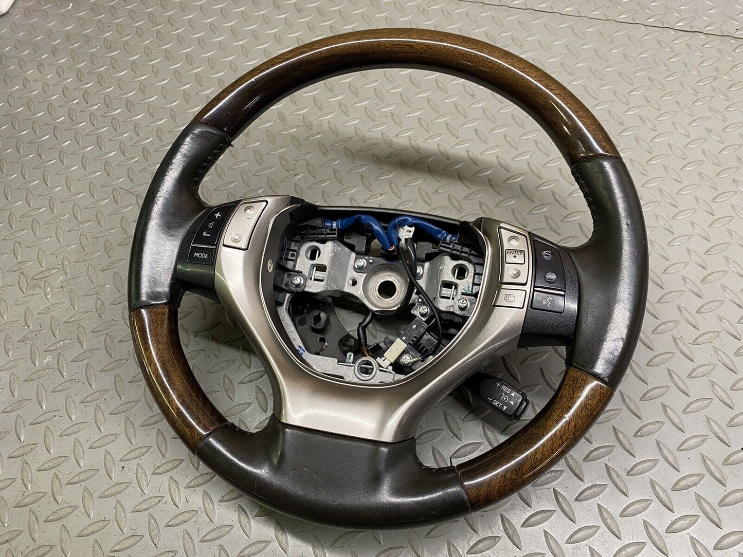 2013 2014 2015 LEXUS RX350 Steering Wheel Brown Leather Wood W/ Controls