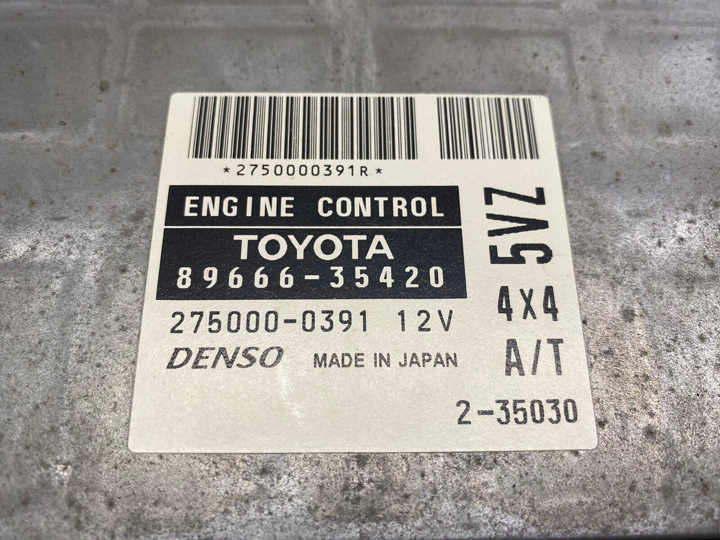 01 Toyota 4Runner 3.4L 5VZ-FE 4x4 ECU ECM PCM Engine Computer 89666-35420