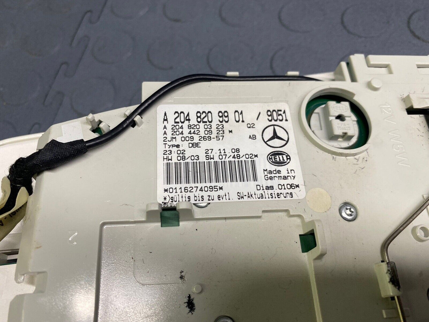 08-11 Mercedes W204 C63 AMG Front Overhead Dome Light Lamp Switch Control Black