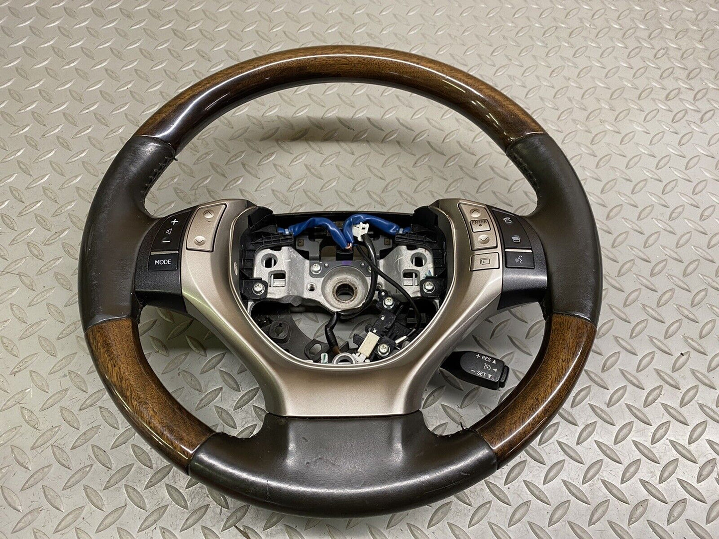 2013 2014 2015 LEXUS RX350 Steering Wheel Brown Leather Wood W/ Controls