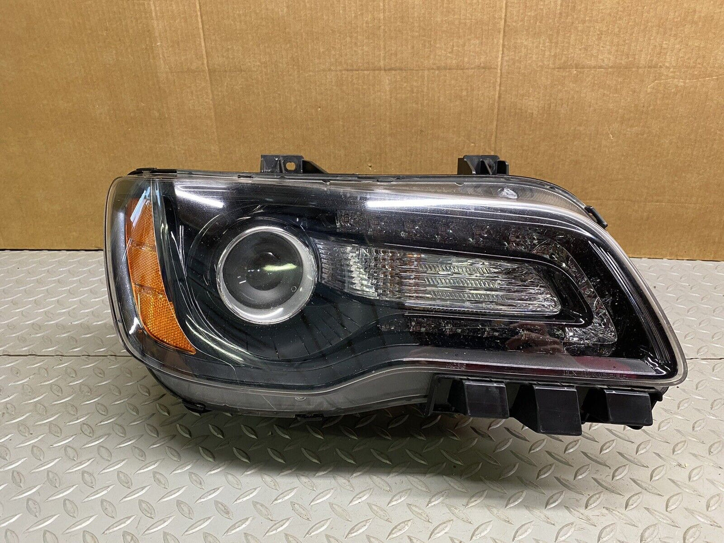 2012-2014 Chrysler 300 Headlight Passenger Side Halogen Black Bezel GENUINE OEM