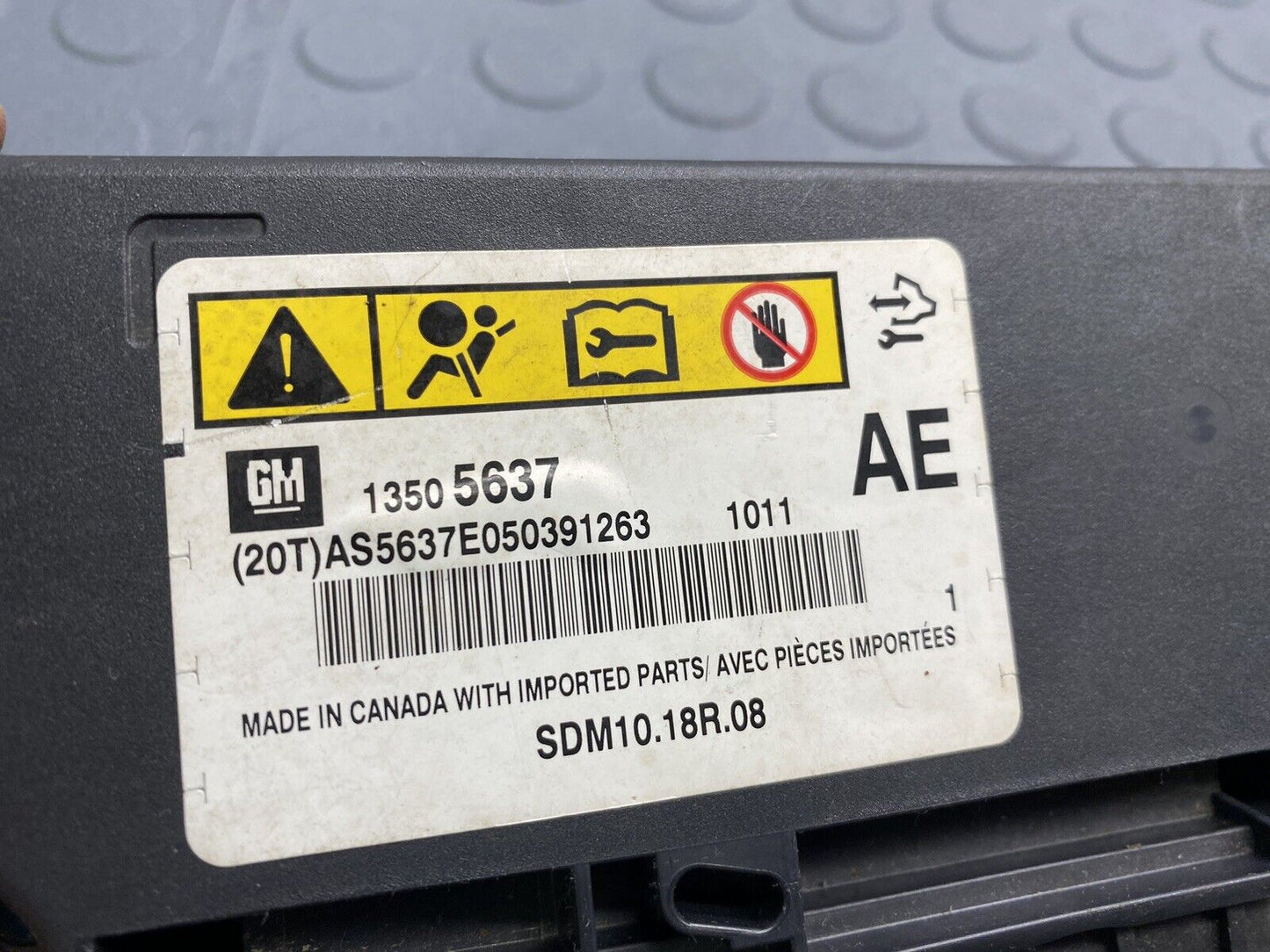 2011 CHEVROLET CRUZE SDM CONTROL MODULE 13505637