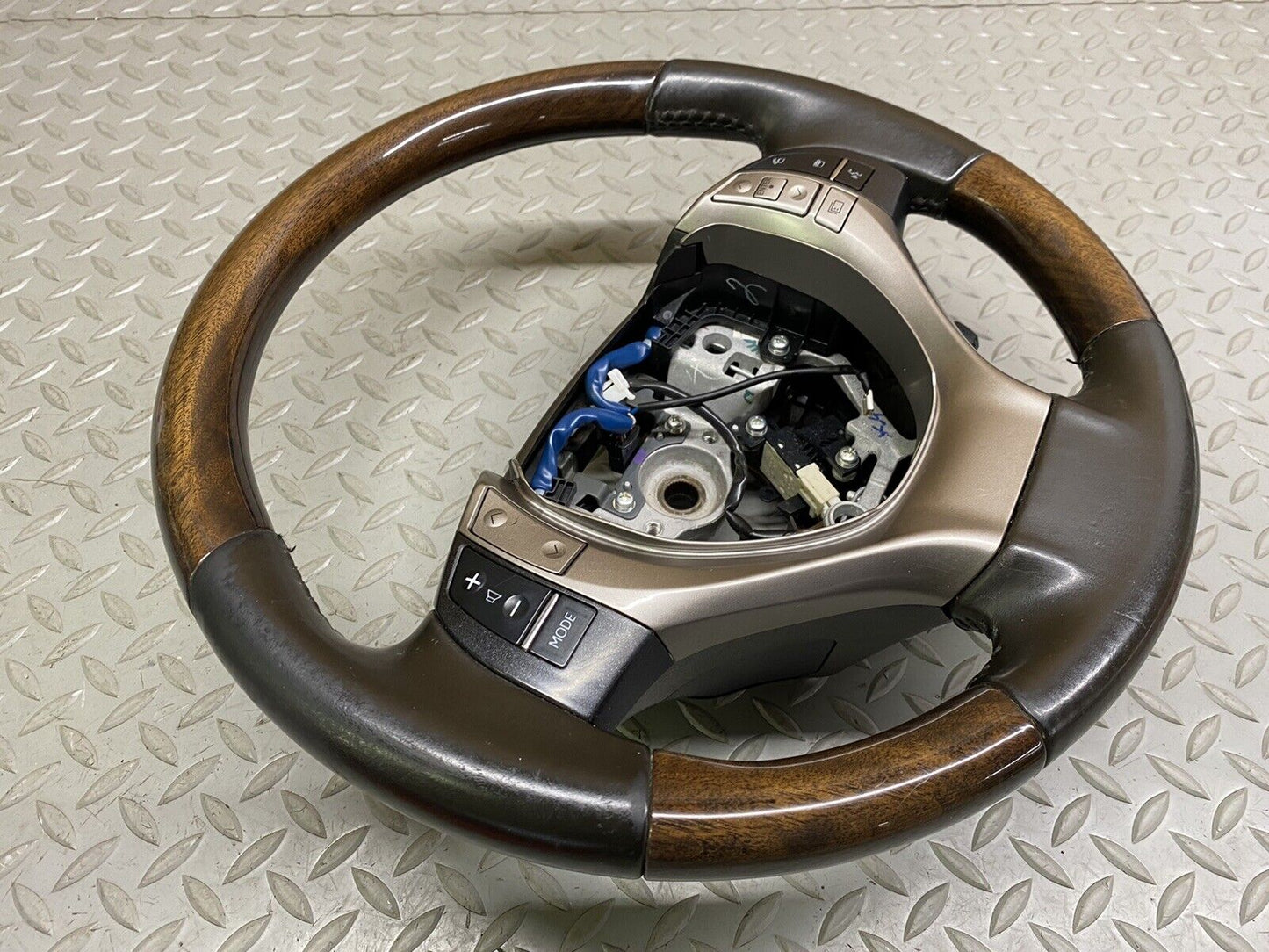 2013 2014 2015 LEXUS RX350 Steering Wheel Brown Leather Wood W/ Controls