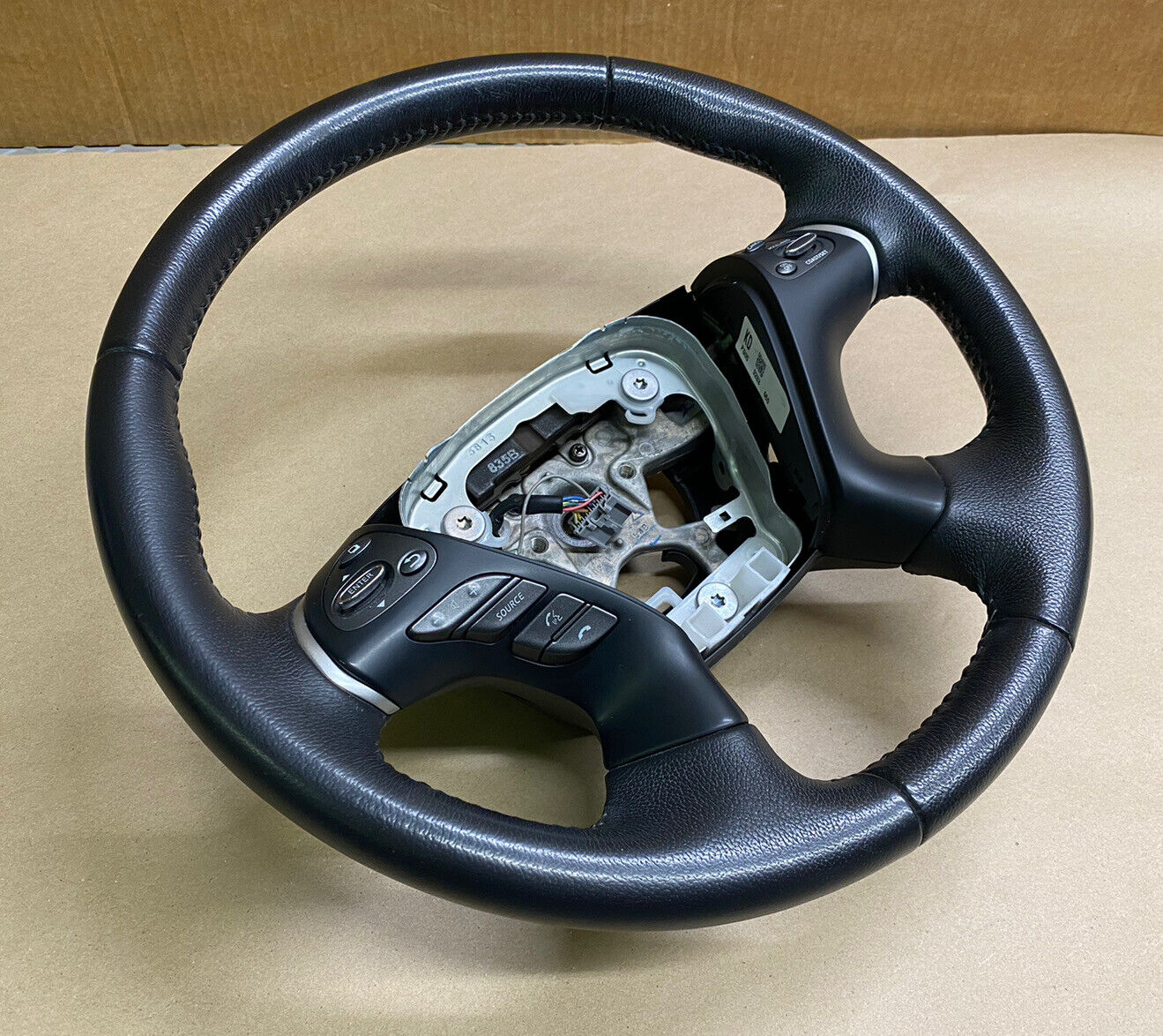 STEERING WHEEL BLACK LEATHER WRAPPED NISSAN PATHFINDER 2014 2015 2016