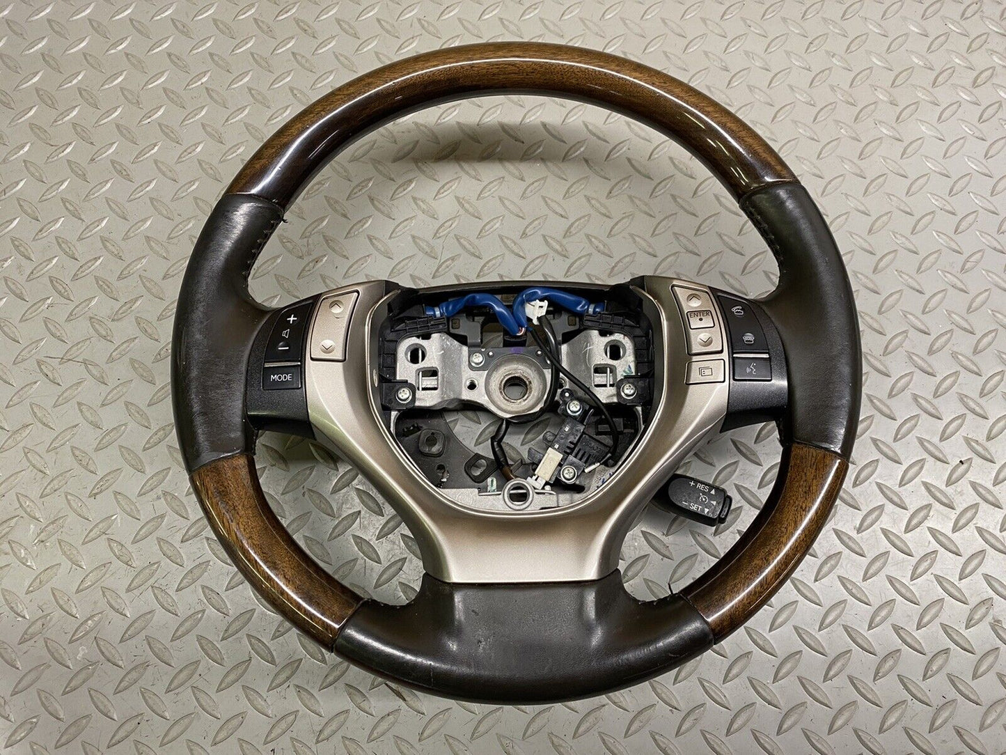 2013 2014 2015 LEXUS RX350 Steering Wheel Brown Leather Wood W/ Controls