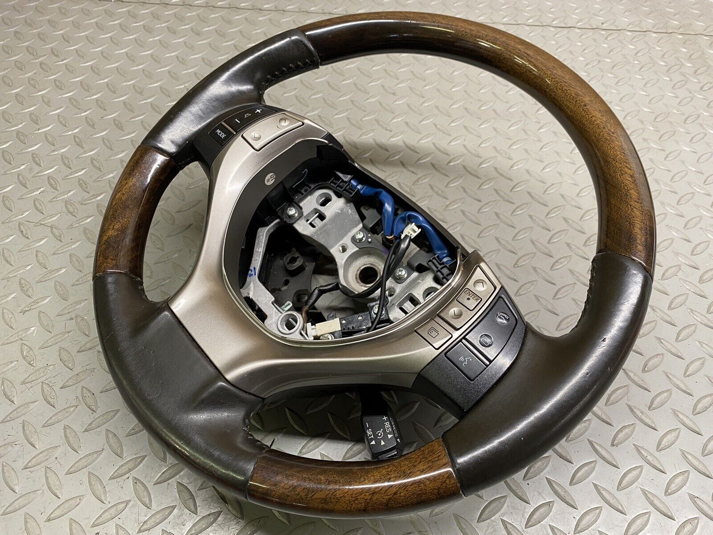 2013 2014 2015 LEXUS RX350 Steering Wheel Brown Leather Wood W/ Controls