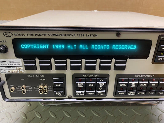 HLI Model 3705 PCM VF Communications Test System