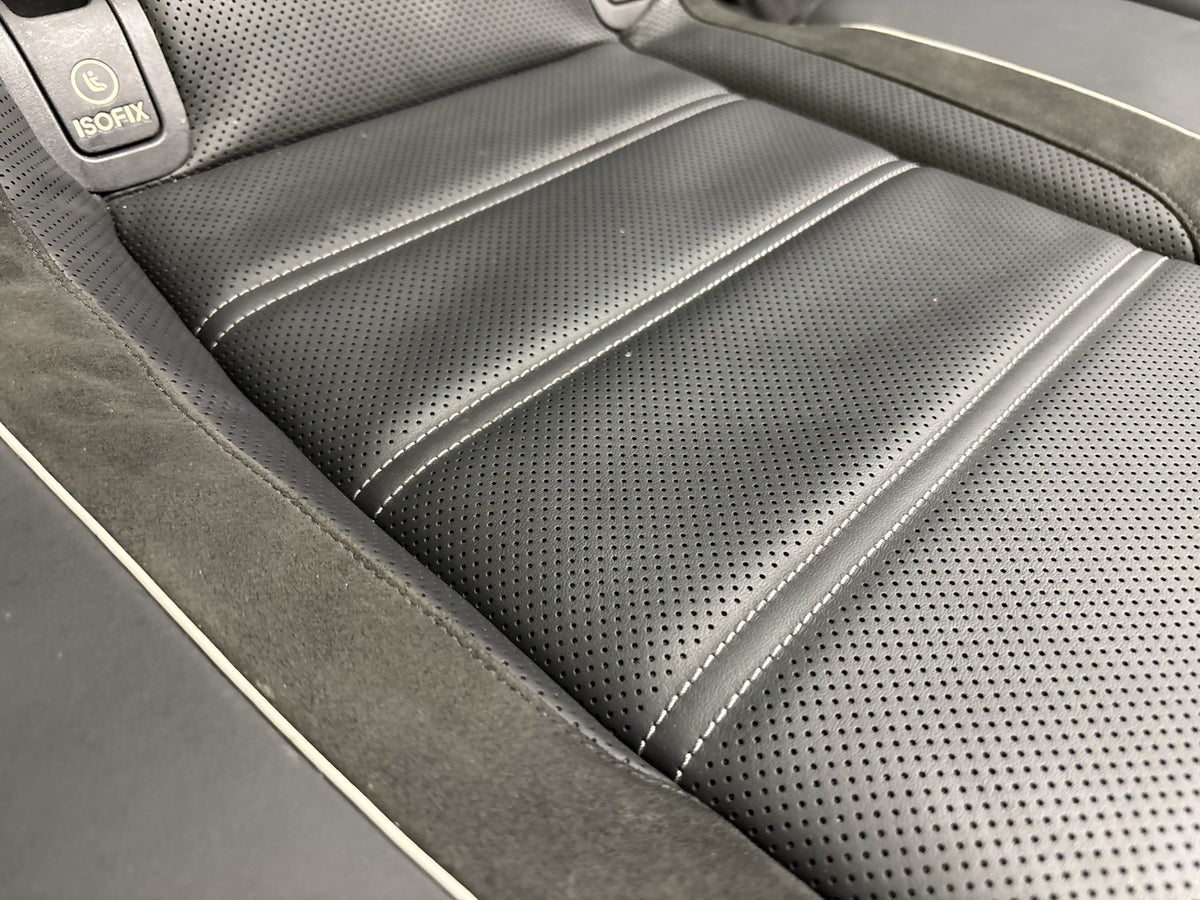 2018 MERCEDES BENZ E63S W213 AMG REAR SEAT BOTTOM CUSHION BLACK LEATHER SUEDE