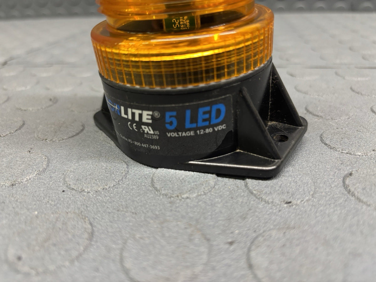METEORLITE 5 LED 12-80 VDC FLASHING STROBE LIGHT AMBER LENS