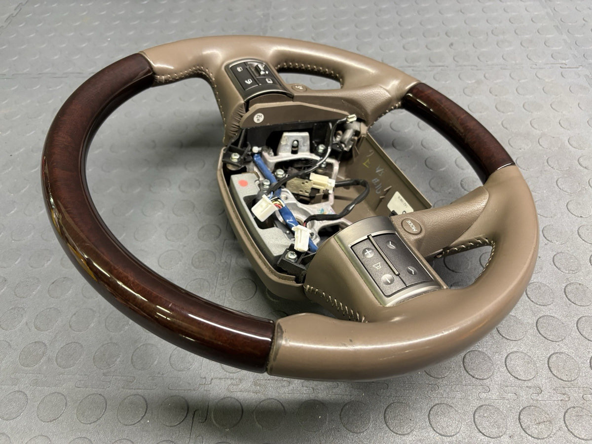 Lexus GX460 Steering Wheel Sepia Wood Trim Non-Heated w/ Switches 2014-2019 OEM