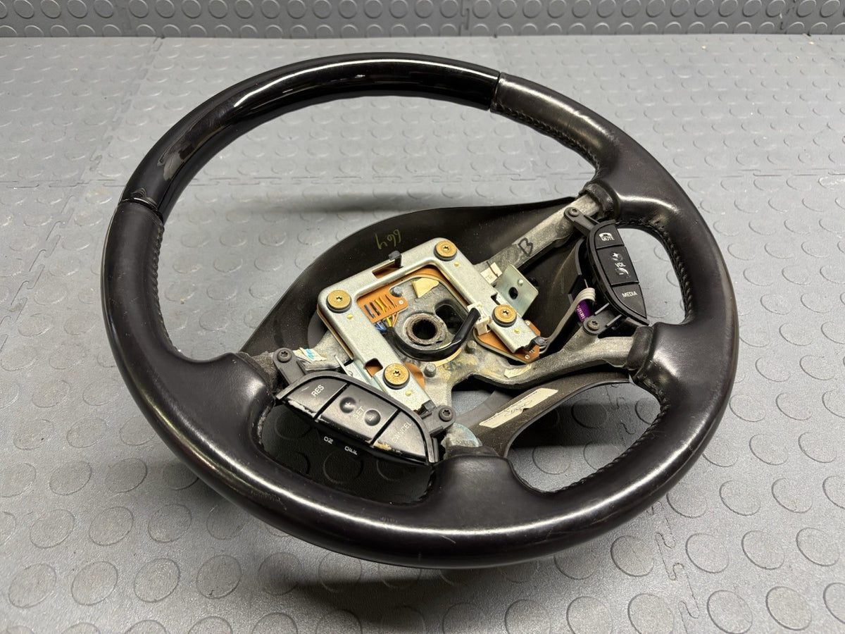 02-05 Ford Thunderbird Steering Wheel Black Wood & Leather OEM