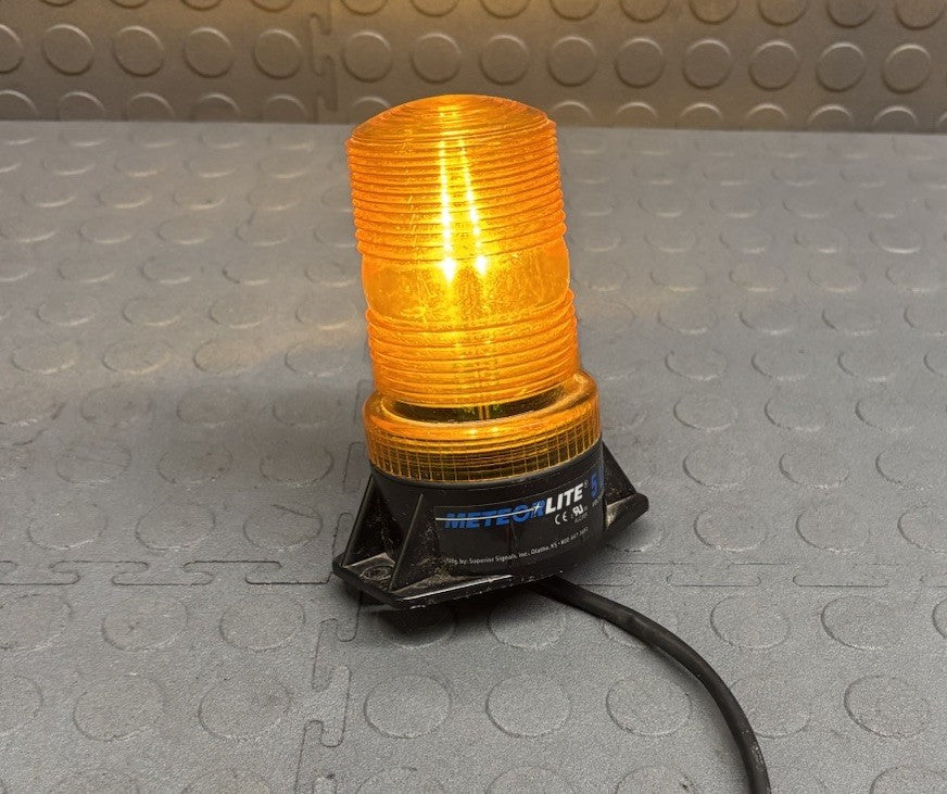 METEORLITE 5 LED 12-80 VDC FLASHING STROBE LIGHT AMBER LENS