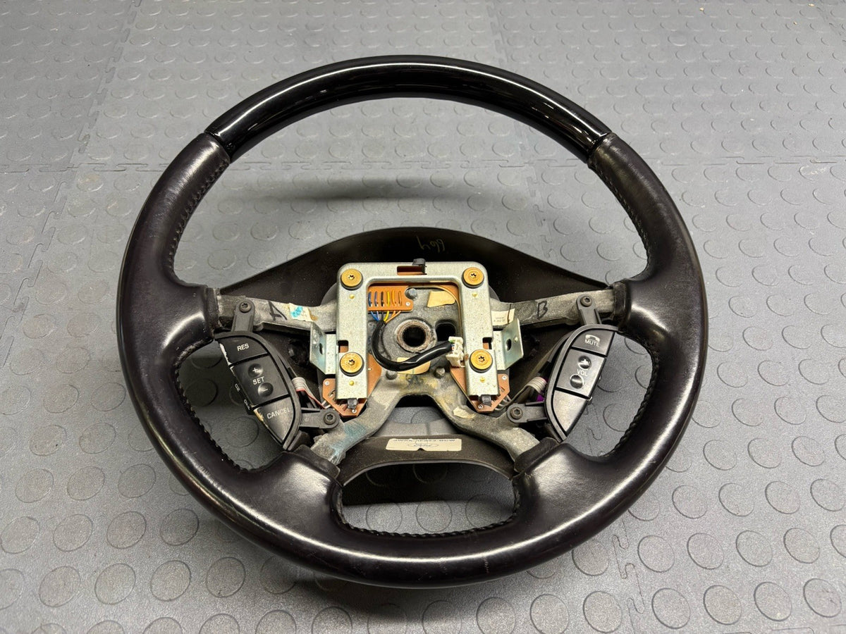02-05 Ford Thunderbird Steering Wheel Black Wood & Leather OEM
