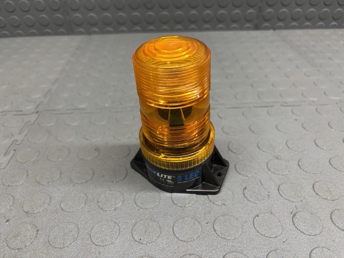 METEORLITE 5 LED 12-80 VDC FLASHING STROBE LIGHT AMBER LENS