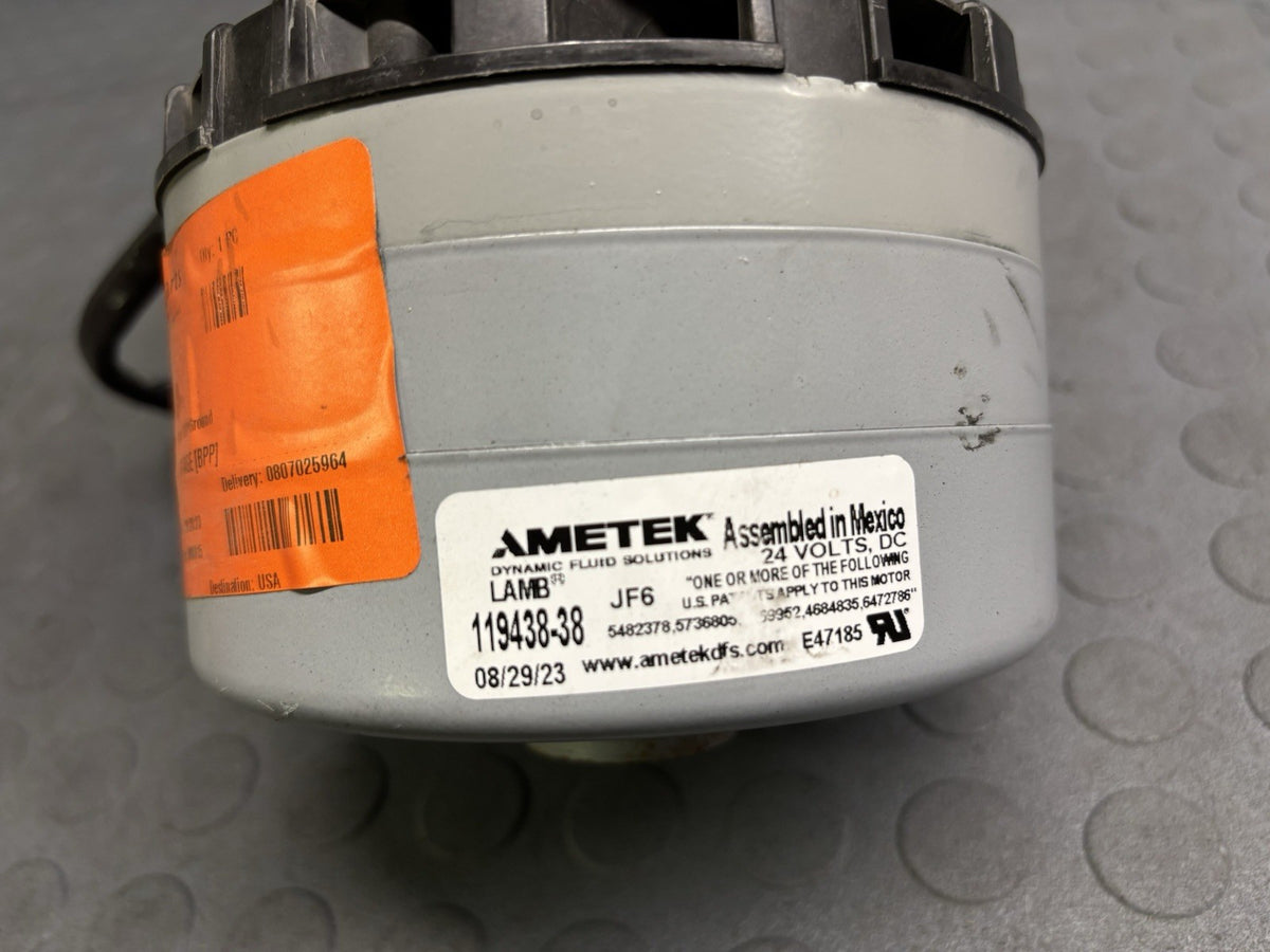 Ametek Lamb 119438-38 3-Stage Peripheral Bypass Vacuum Motor 24V Tennant T7