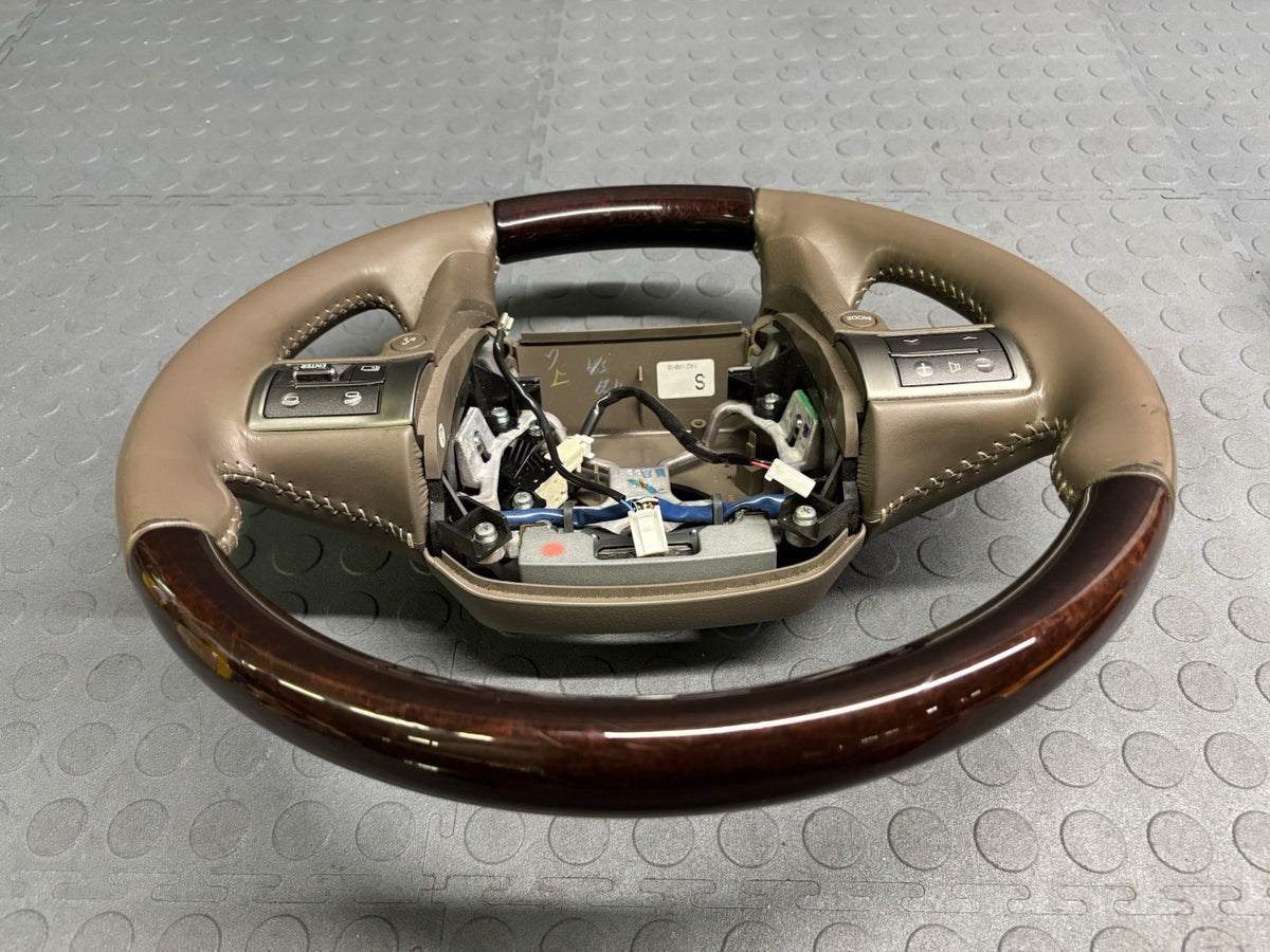Lexus GX460 Steering Wheel Sepia Wood Trim Non-Heated w/ Switches 2014-2019 OEM