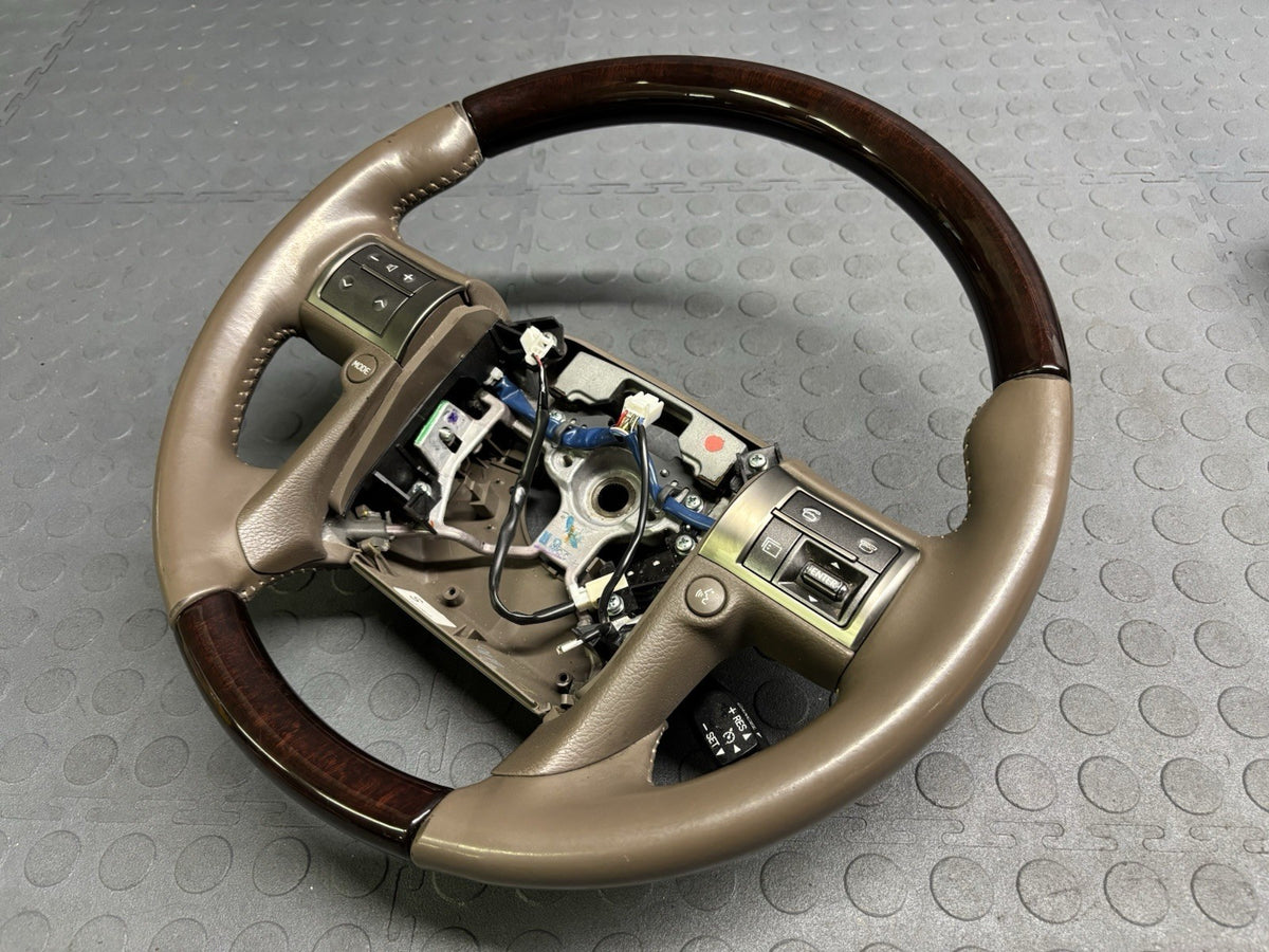 Lexus GX460 Steering Wheel Sepia Wood Trim Non-Heated w/ Switches 2014-2019 OEM