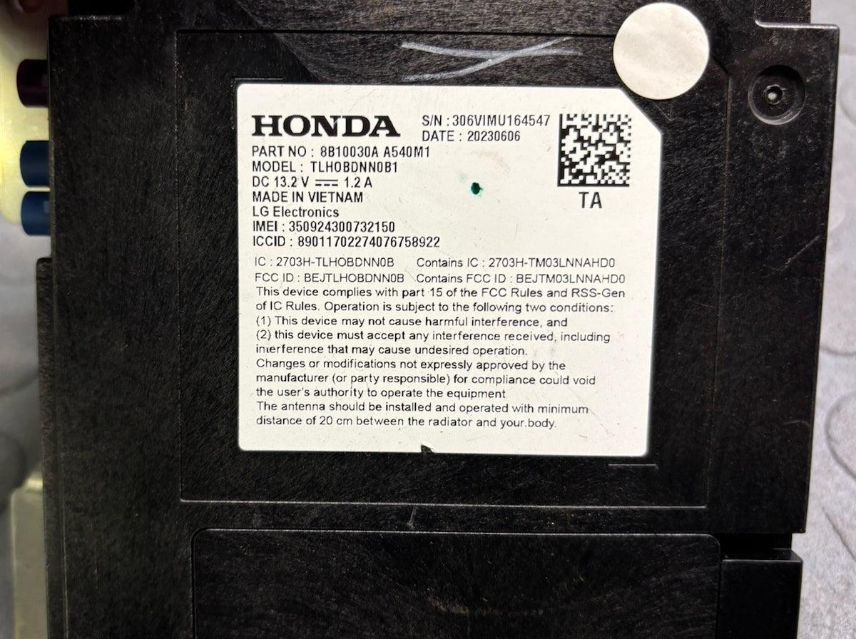 23-25 Honda Accord Touring HYB Telematics Communication Control Module 8B10030A