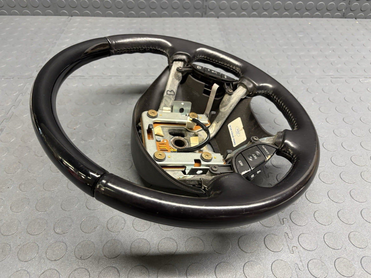 02-05 Ford Thunderbird Steering Wheel Black Wood & Leather OEM