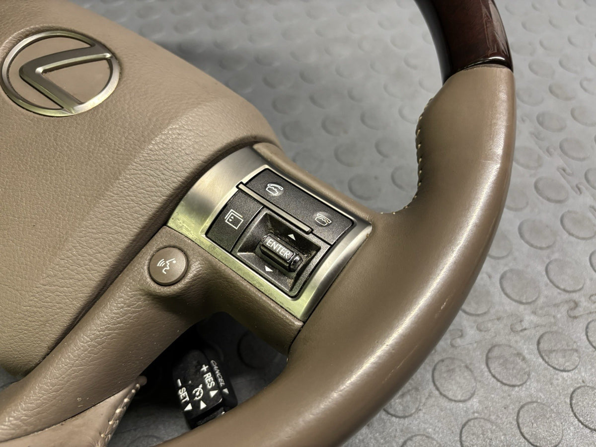 Lexus GX460 Steering Wheel Sepia Wood Trim Non-Heated w/ Switches 2014-2019 OEM