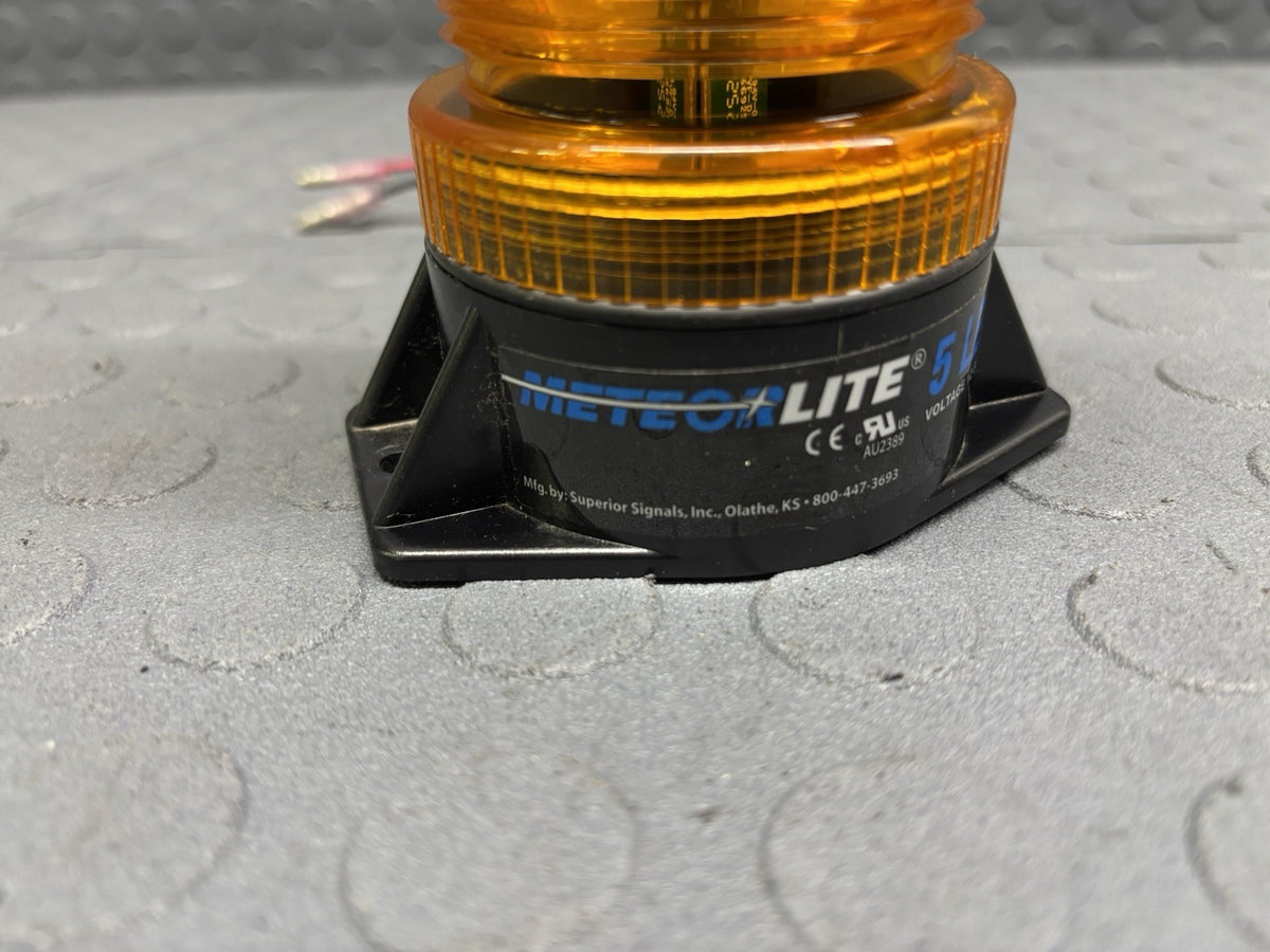 METEORLITE 5 LED 12-80 VDC FLASHING STROBE LIGHT AMBER LENS