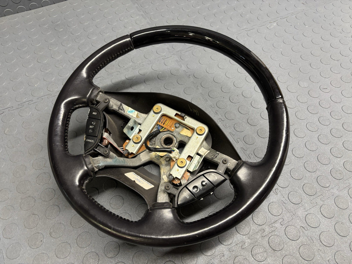 02-05 Ford Thunderbird Steering Wheel Black Wood & Leather OEM